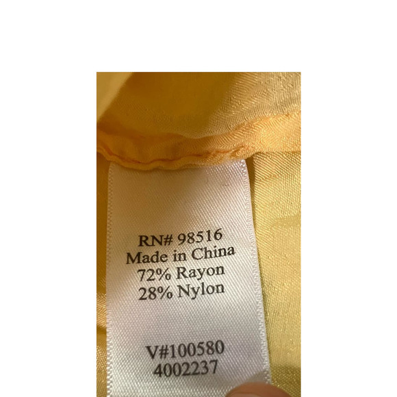 Coldwater Creek Large Women's Blouse Top Yellow Smocked Sheer Lightweight Button - Picture 11 of 12